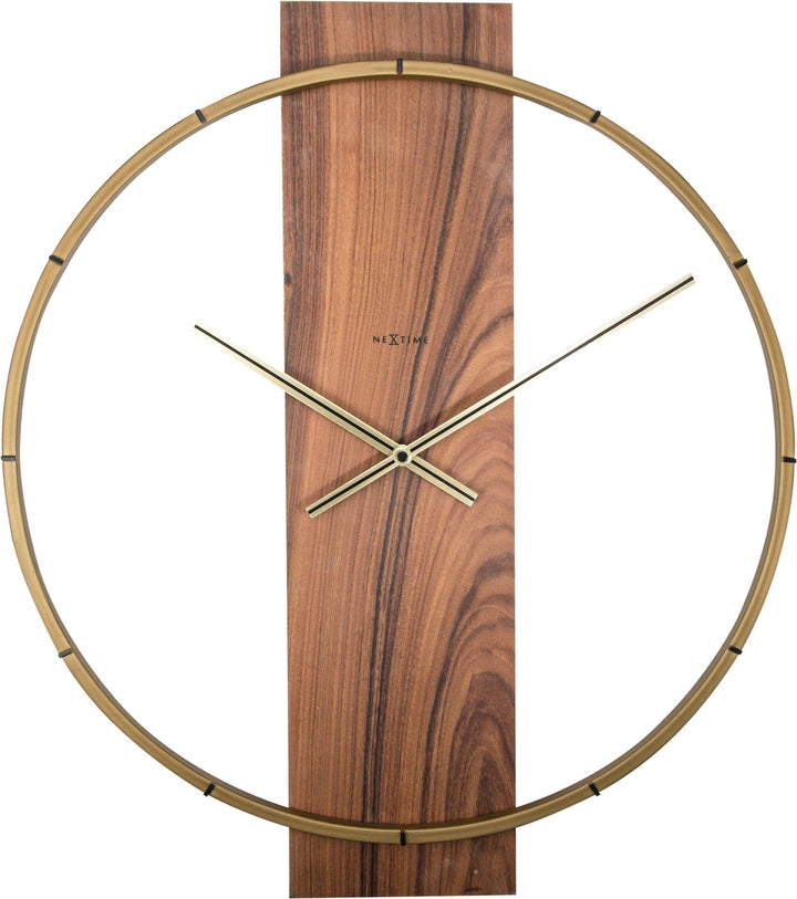 NeXtime Wanduhr "CARL", lautlos, aus Holz, Braun, 58,2 x 50,8 cm