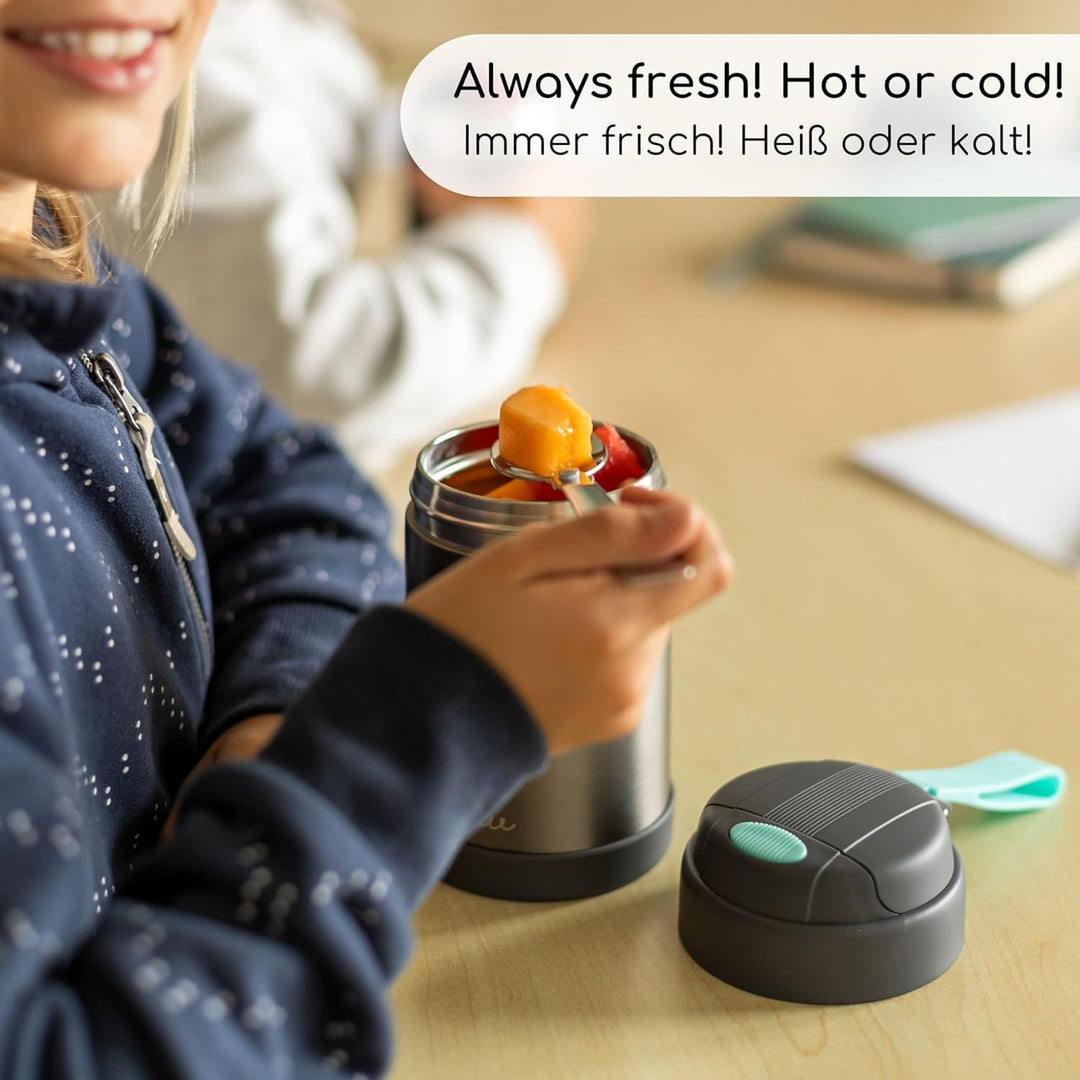 Milu® Thermobehälter für Essen 300ml, Edelstahl Warmhaltebehälter mit Löffel, Thermobecher 100% Ausl