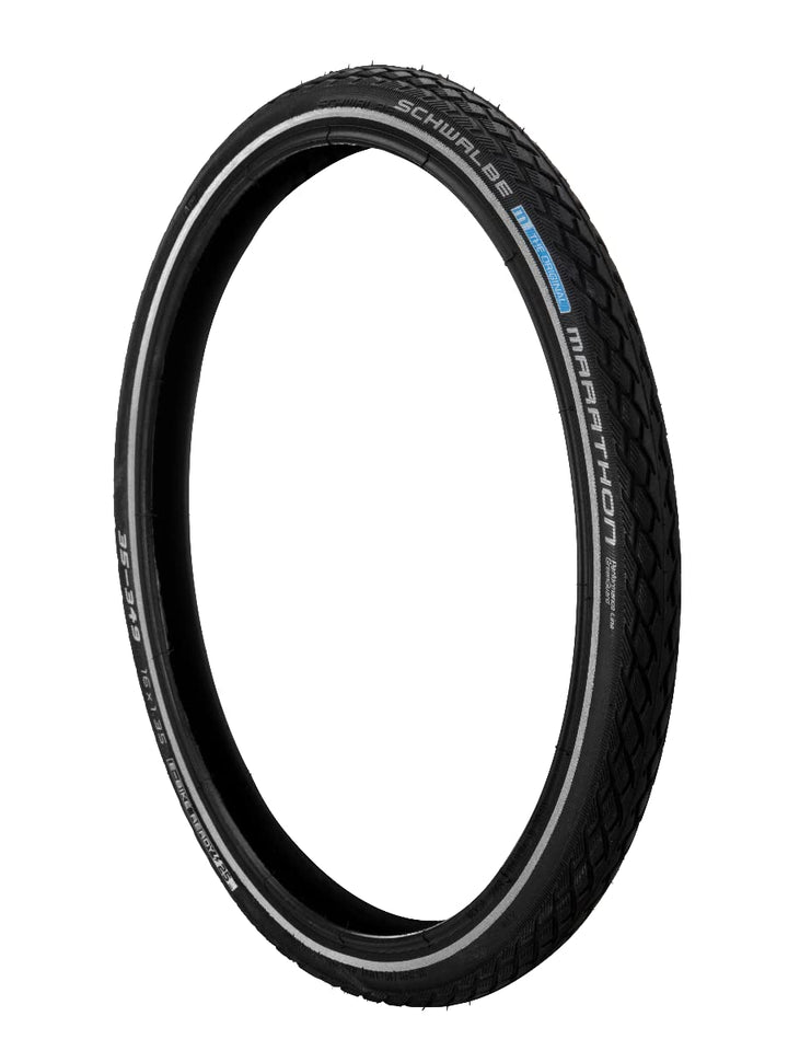 Brompton Reifen 35-349 Schwalbe Marathon - Reflektorstreifen, schwarz, 16 Zoll