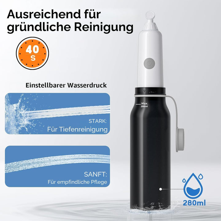BIGCOW Tragbare Bidet mit 3 Sprühmodi | Elektrische Po Dusche | IPX7 Wasserschutz & Druckregulierung