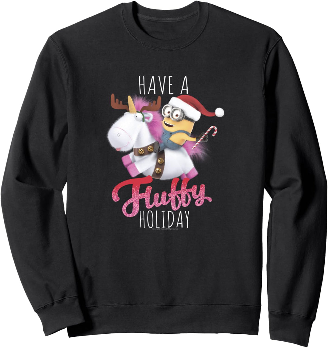 Despicable Me Minions Dave Christmas Riding Unicorn Holiday Sweatshirt