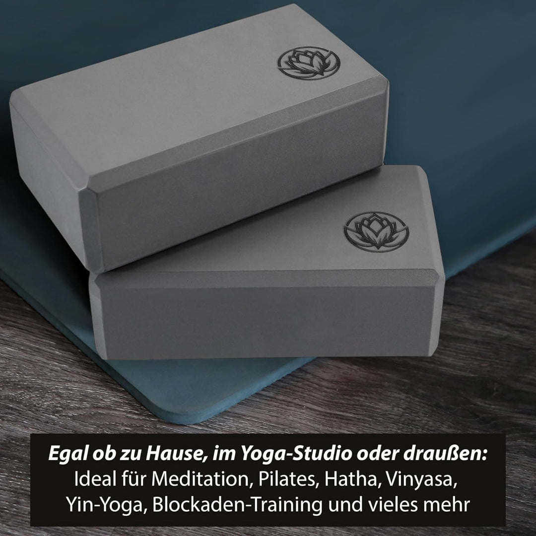 Yoga Block VonBueren | 22 x 12 x 7,5 cm je Yogablock | Yogablöcke für Damen und Herren aus EVA | Klö