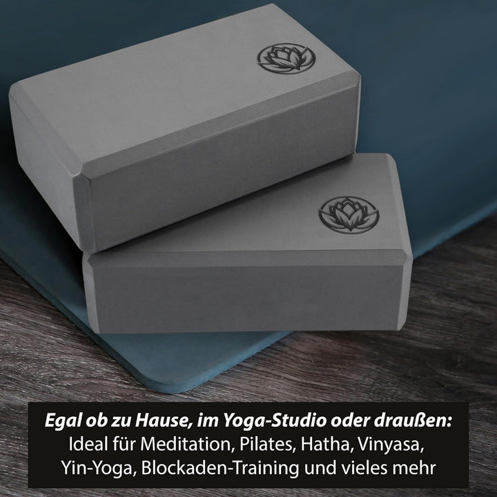 Yoga Block VonBueren | 22 x 12 x 7,5 cm je Yogablock | Yogablöcke für Damen und Herren aus EVA | Klö