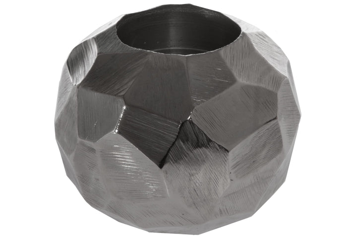 Teelichthalter: Dekoratio Kerzenhalter gehämmert modern teelicht (Silber, 7x8x8) Silber 7x8x8, Silbe