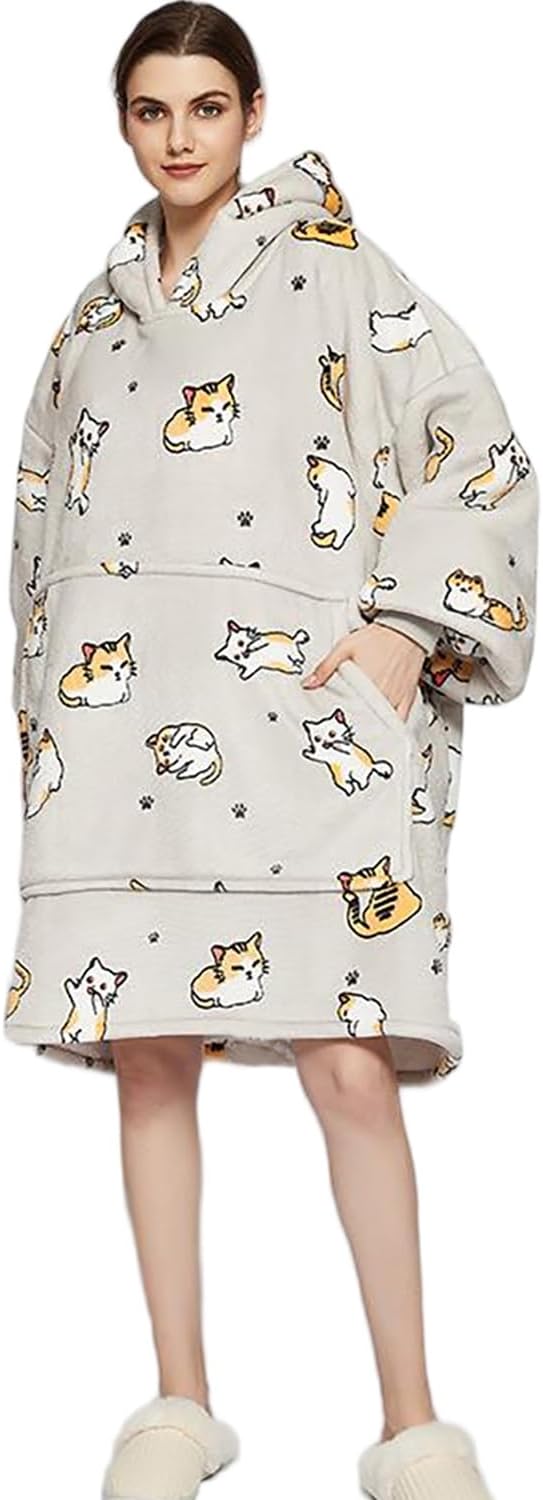 Übergrosse Hoodie Sweatshirt, Original Decke Sweatshirt, super weiche gemütliche warme komfortable R