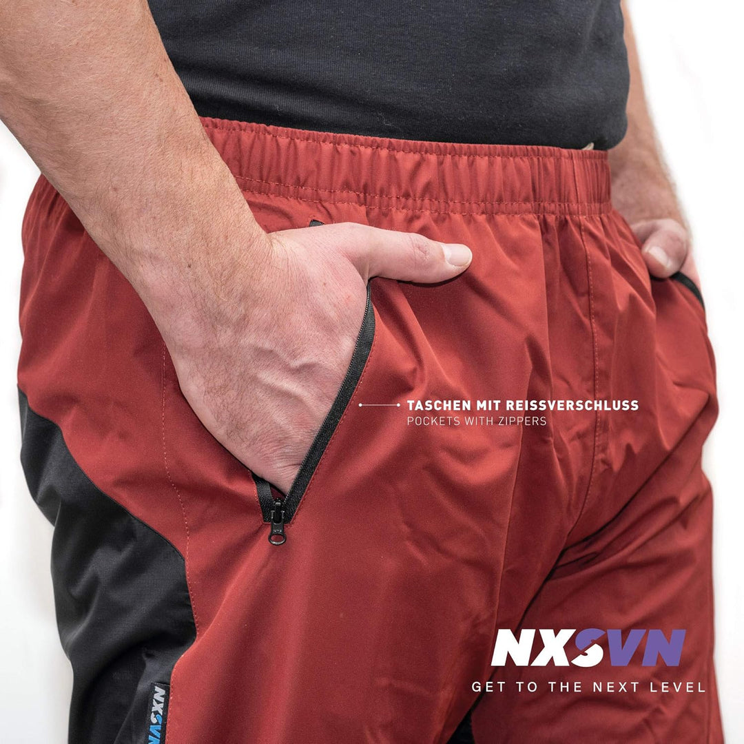 Rubberneck NXSVN Fahrrad Regenhose Atmungsaktiv, Reflektierend mit 3M Reflektoren S Rot, S Rot