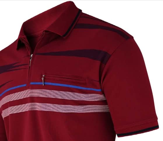 Soltice Herren Kurzarm Poloshirt, Polohemd, Gestreifte Blousonshirt mit Brusttasche aus Baumwoll-Mix