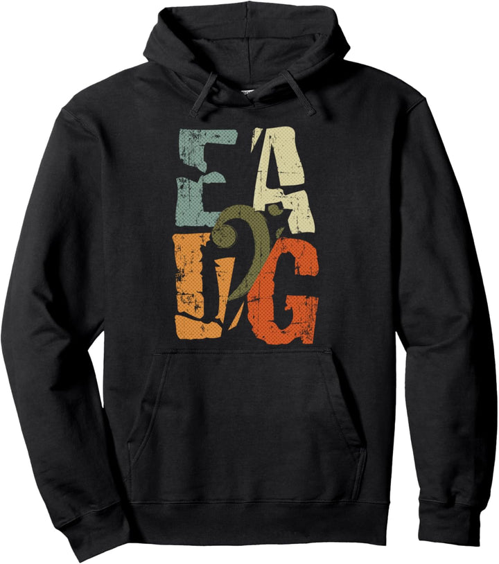 Bassgitarre Bass EADG Bassschlüssel für Bassist Pullover Hoodie