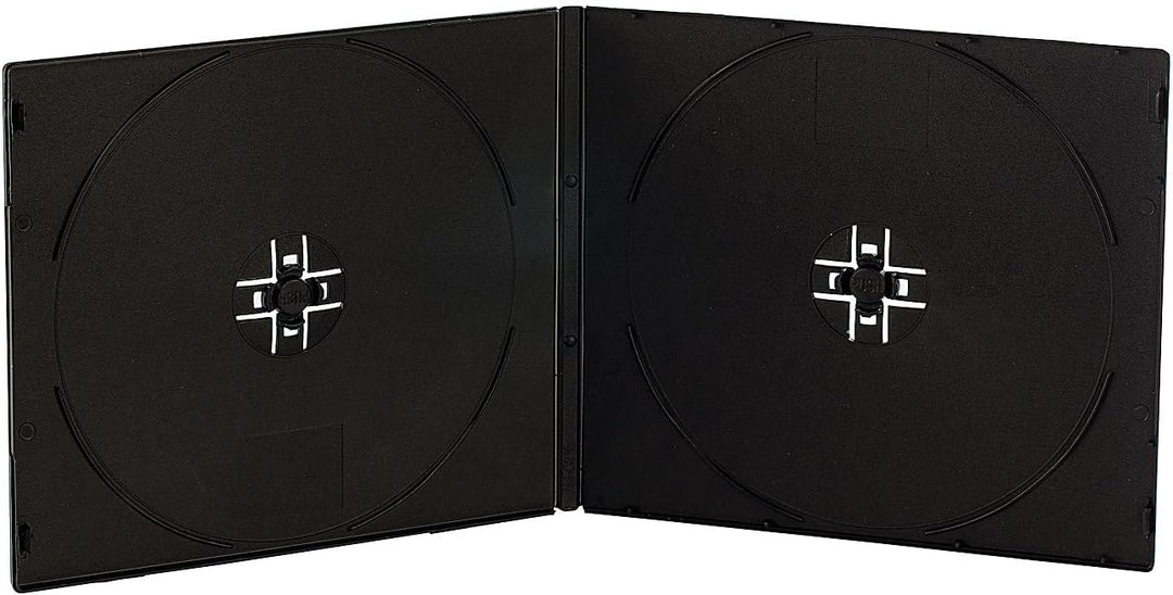 PEARL Hüllen: Doppel CD Slim Soft Boxen im 50er-Set, 7 mm, schwarz (DVD Hülle, Hülle für Doppel-CD,