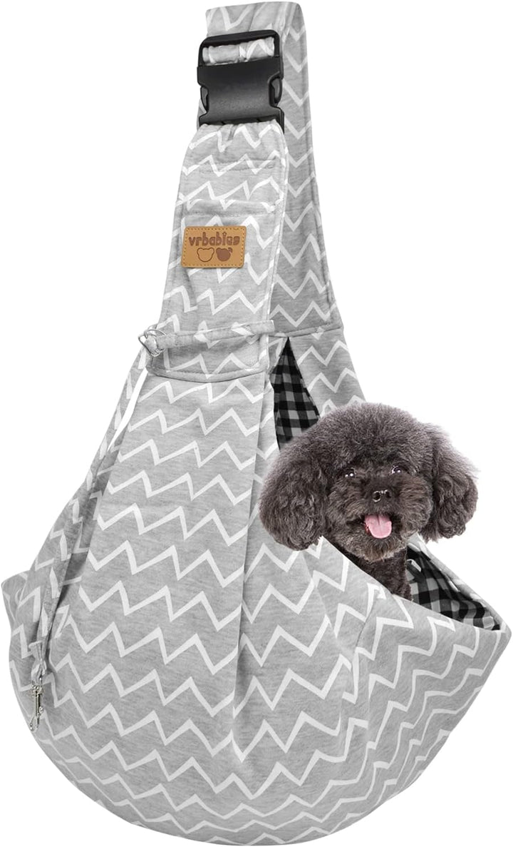 vrbabies Hundetrage für kleine Hunde, freihändig, atmungsaktiv, wendbar, verstellbar, aus Baumwolle,