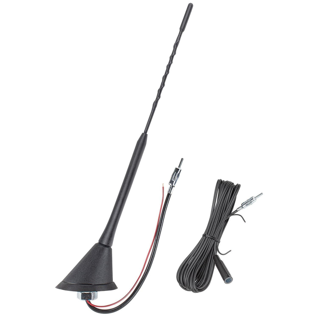tomzz Audio 1000-044 Dachantenne 16V-Look AM/FM mit 450cm Kabel Verstärker DIN-Stecker Anti Noise St