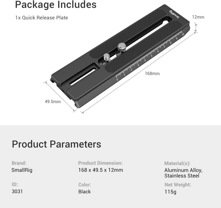 SMALLRIG RS2 RS3 RS3 Pro Extended Quick Release Plate erweiterte Schnellwechselplatte für DJI RS 2 /