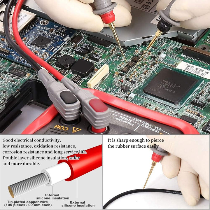 Bionso 21-Piece Multimeter Leads Kit Professional and Upgraded Test Leads Set with Replaceable Gold-