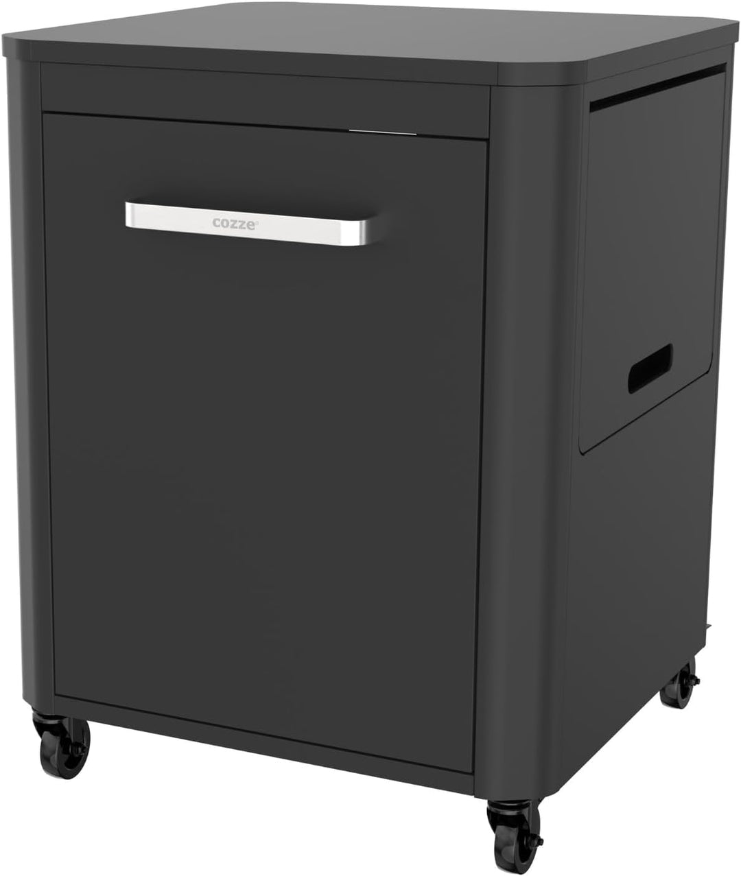 cozze Küchentische Outdoor-Tisch, Edelstahl, Schwarz, B64 x T60 X H83 cm 1-Tür B64 x T60 X H83 cm, 1