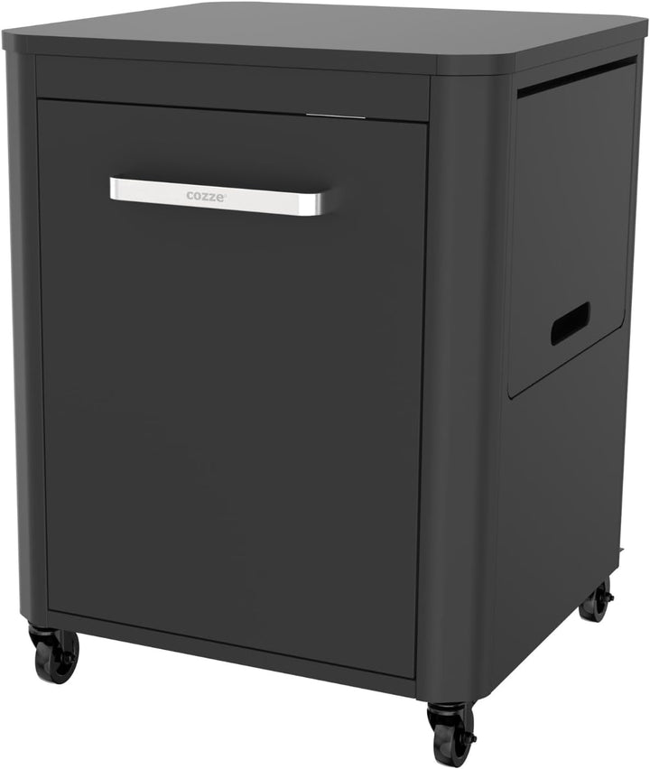 cozze Küchentische Outdoor-Tisch, Edelstahl, Schwarz, B64 x T60 X H83 cm 1-Tür B64 x T60 X H83 cm, 1
