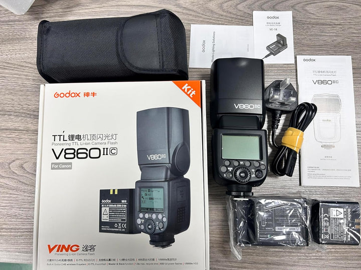 GODOX V860II-C Speedlite HSS 1/8000S GN60 2000mAh Wiederaufladbare Akku TTL Kamera Blitz Blitzgerät