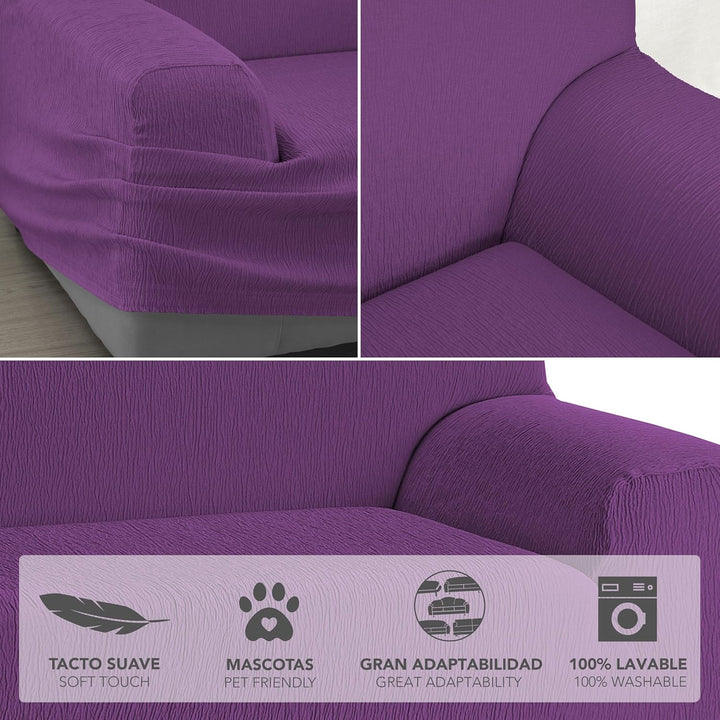 Martina Home Elastischer Sofabezug Modell Emilia 2 Plätze Lila (CARDENAL) 2 Sitzer Lila (Cardenal),