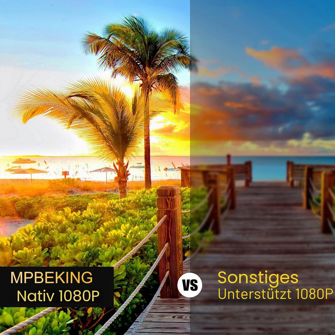 Mini-Projektor, tragbar, 1080P, Native, Film-Handy-Projektor, 8500 Lumen, 500 cm Display, kompatibel