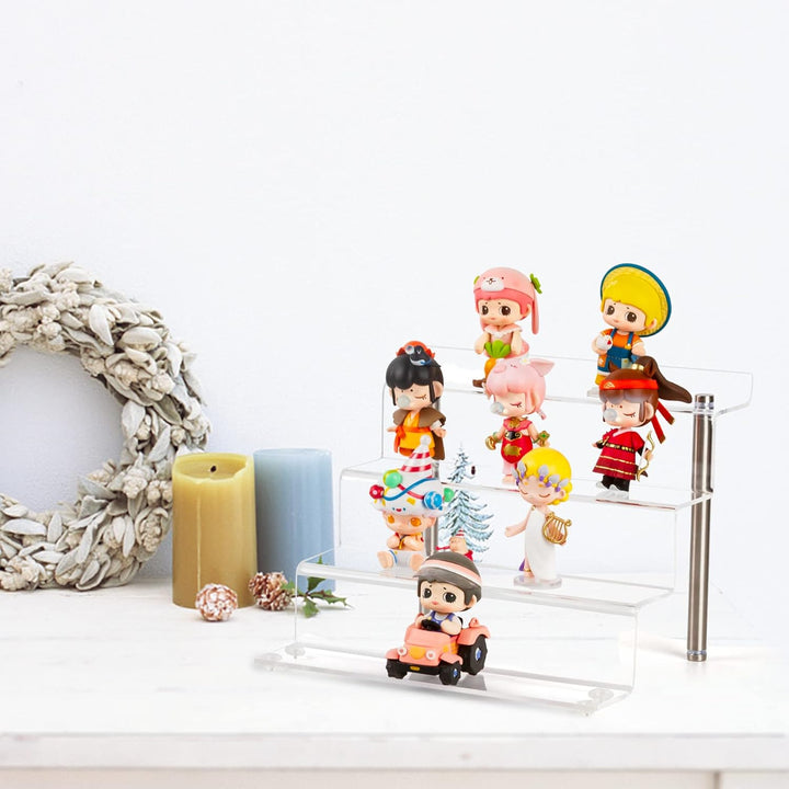LileZbox Acryl-Display-Riser-Regal für Pops-Figuren, klarer kleiner 4-Stufen-Display-Ständer zum Prä