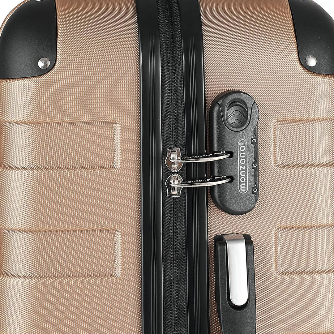 MONZANA® Kofferset Essential Hartschalen Koffer M-L-XL Gel-Griffe 4 Rollen Kantenschutz Beautycase S