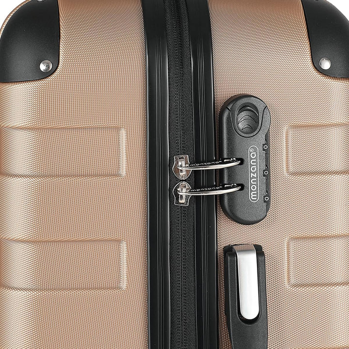 MONZANA® Kofferset Essential Hartschalen Koffer M-L-XL Gel-Griffe 4 Rollen Kantenschutz Beautycase S