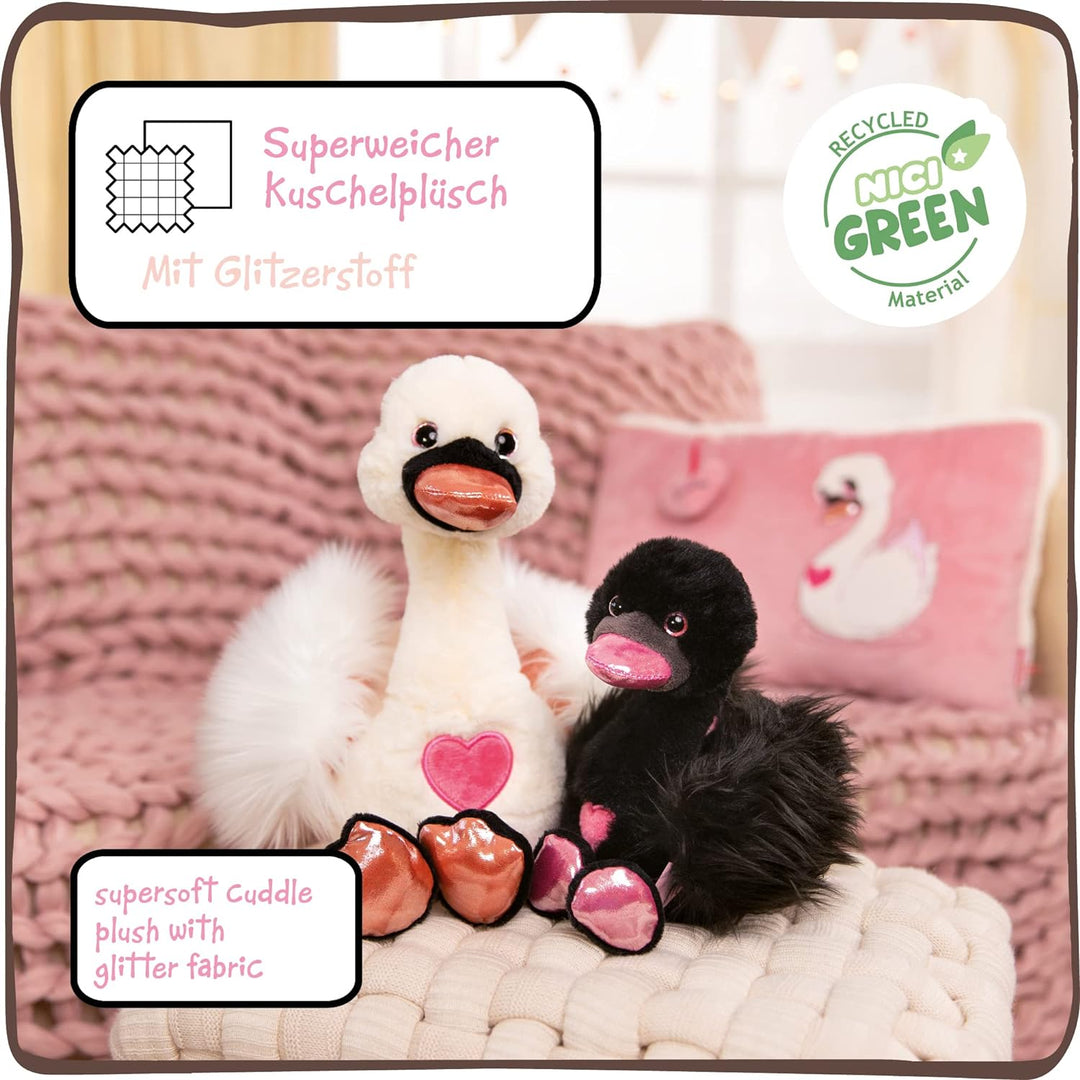 NICI Kuscheltier Love Schwan 35 cm weiss I Plüschtier für Mädchen, Jungen & Babys I Flauschiges Stof