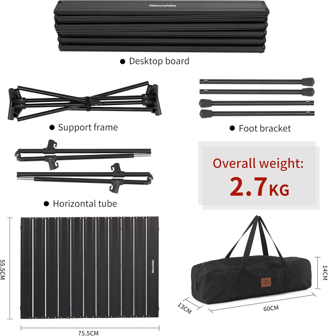 Naturehike Campingtisch Klapptisch aus Aluminium Ultraleicht Camping Tisch Klein Tragbar Campingtisc