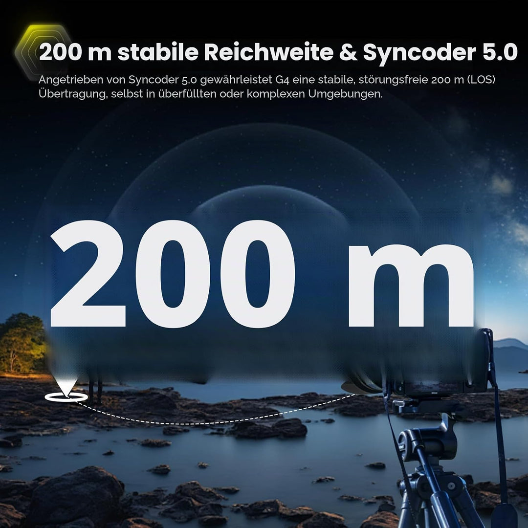 SYNCO G4 Wireless Lavalier Mikrofon kabelloses Mikrofons, 2.4 GHz mit 200 m Reichweite 2,0 Geräuschu