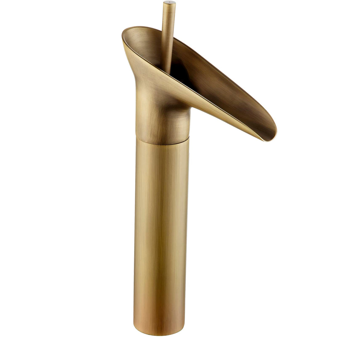 Wasserhahn Bad Antik Messing, Bevankly Hoch Waschtischarmatur Retro, Einhebel Wasserfall Waschbecken