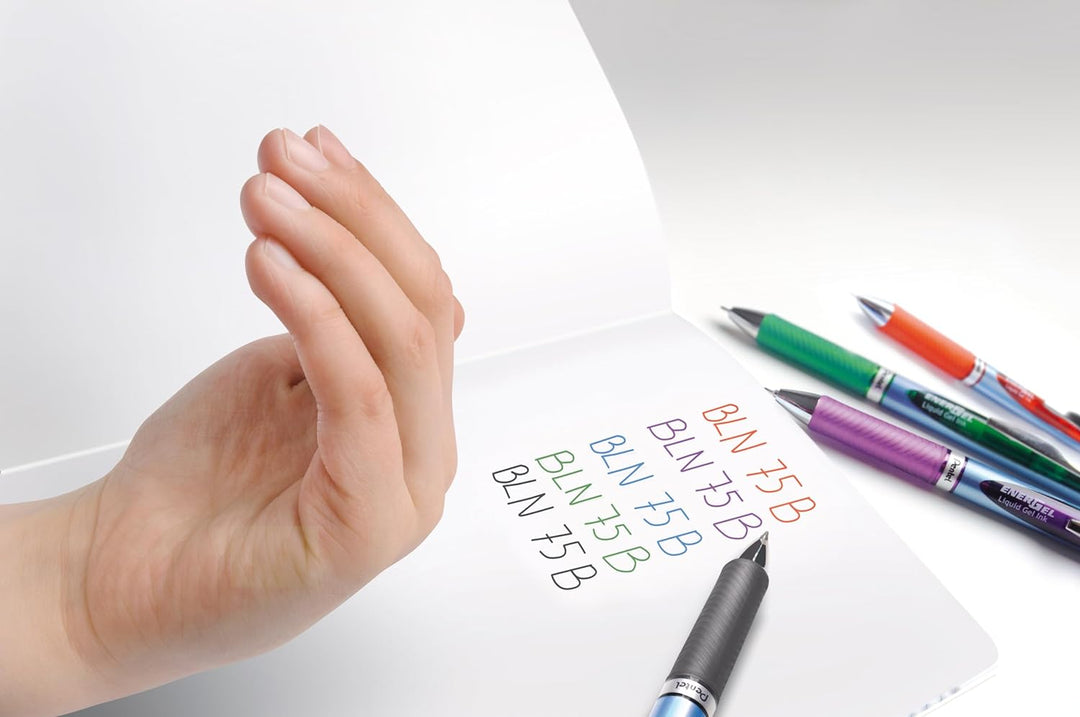 Pentel BLN75-C Gel-Tintenroller EnerGel mit Druckmechanik und Nadelspitze 0,5 mm 12 Stück, blau 12 S