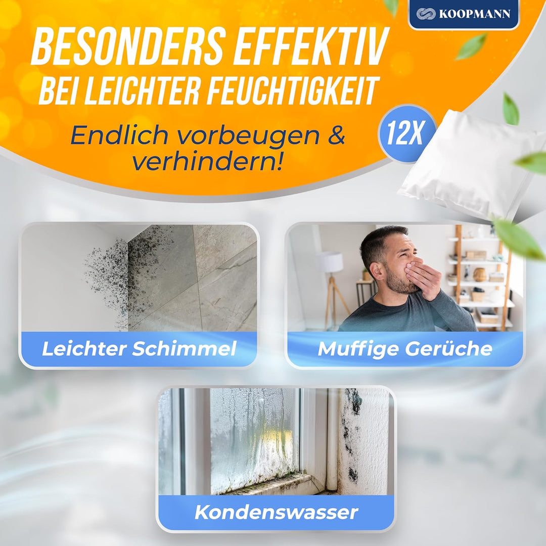 12x Luftentfeuchter Granulat 400g Nachfüllbeutel Set - Nachfüllpack für alle Luftentfeuchter Entfeuc