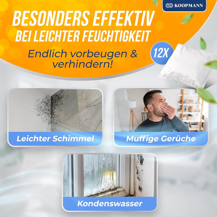 12x Luftentfeuchter Granulat 400g Nachfüllbeutel Set - Nachfüllpack für alle Luftentfeuchter Entfeuc