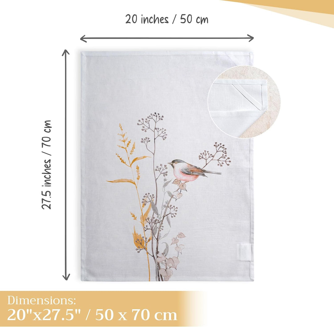 Maison d' Hermine Medow Florals-Beige 100% Baumwolle Set von 3 Multi-Purpose Küchenhandtuch | Bar Ha