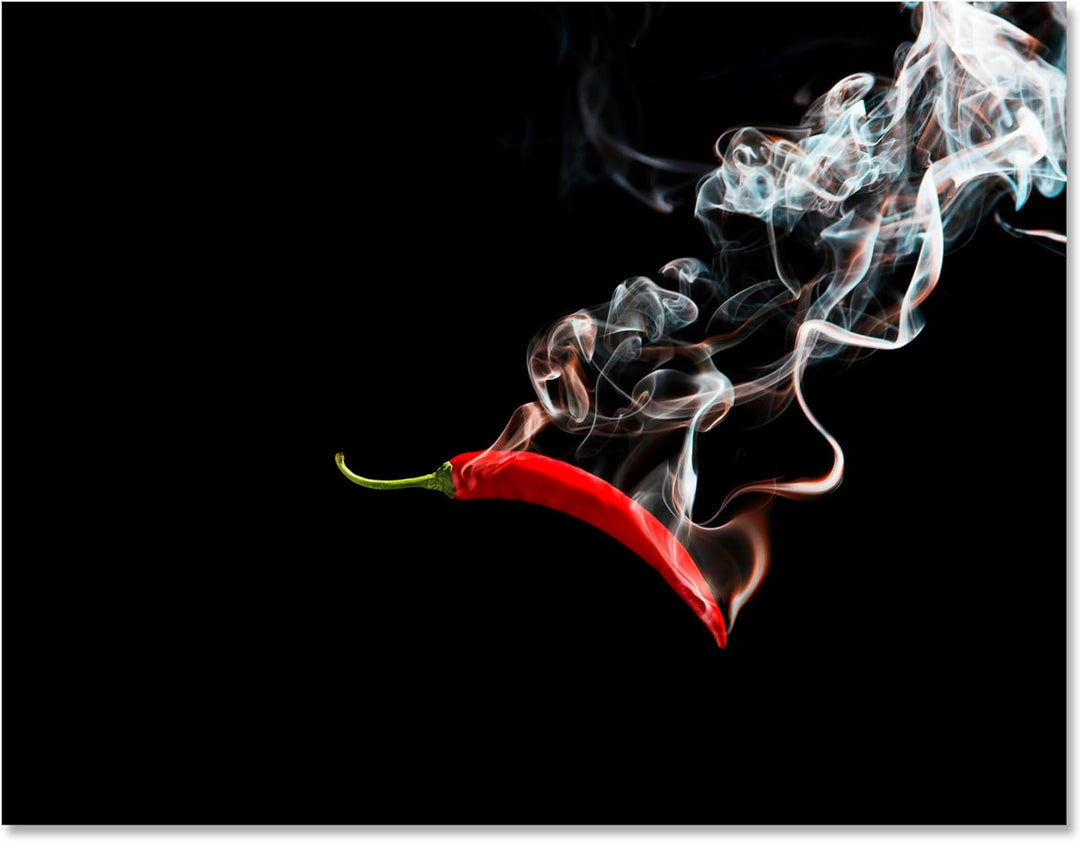 wandmotiv24 Leinwandbild Essen und Trinken 100x75cm, Querformat, Chili, Deko, Bilder auf Leinwand, W