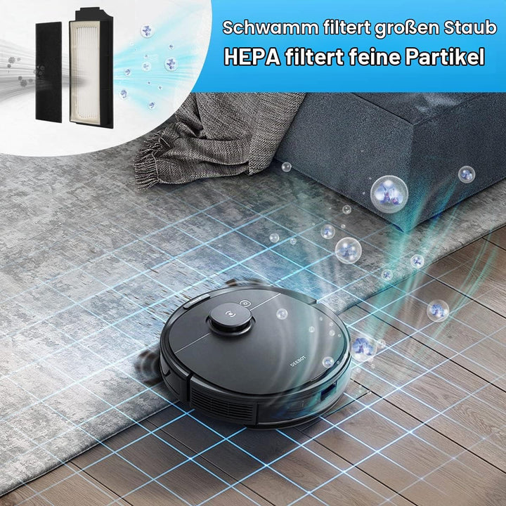DrRobor Zubehör Kit für ECOVACS DEEBOT X1 Omni, Ersatzteile Staubbeutel, Hauptbürste, Feinstaubfilte
