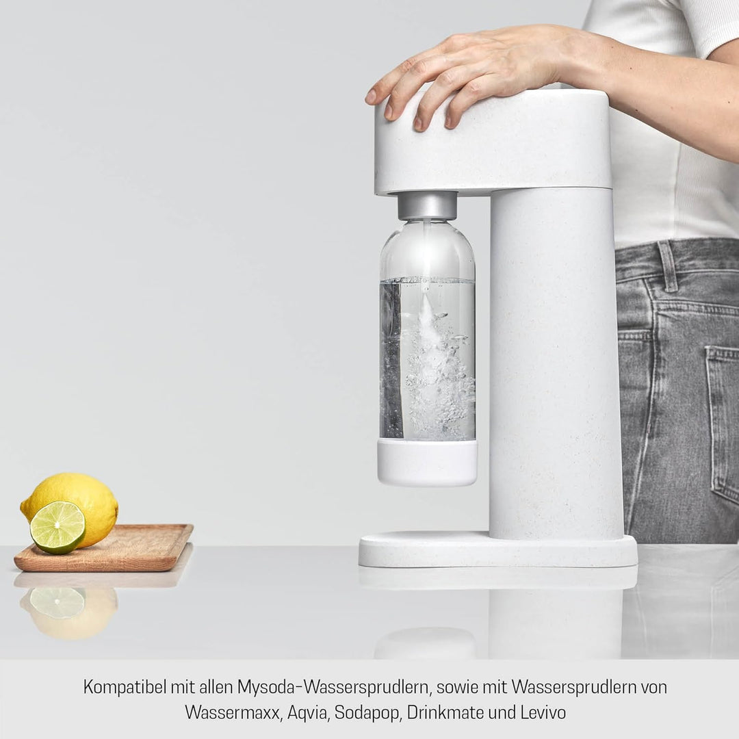 Mysoda: Wiederverwendbare Wasserflasche für Wassersprudler, BPA-freies Plastik, mit Quick-Lock Schne