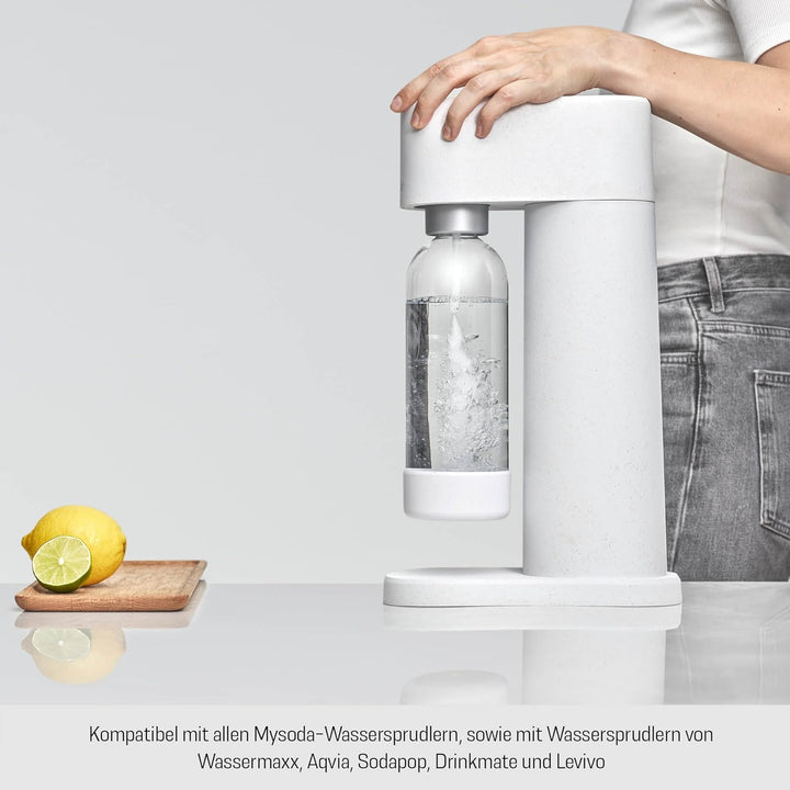 Mysoda: Wiederverwendbare Wasserflasche für Wassersprudler, BPA-freies Plastik, mit Quick-Lock Schne
