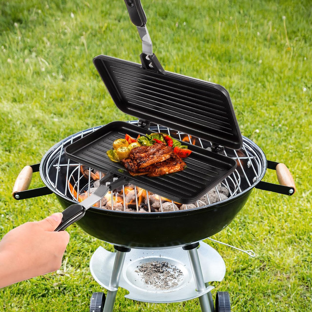 Toyvian Sandwichmaker mit Grillfunktion, Doppelseitige Antihaft-sandwichpfanne, Aluminium-backplatte