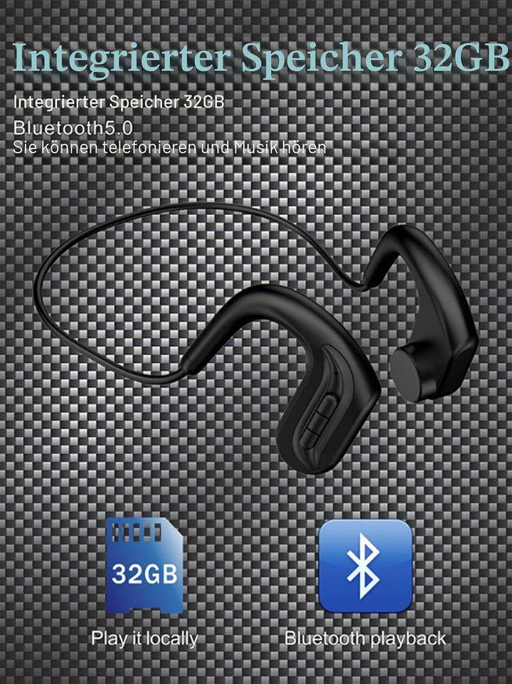 knochenschall kopfhörer Bluetooth 5.0 Knochenschall Kopfhörer,Kabelloser mit Mikrofon für Sport Höre