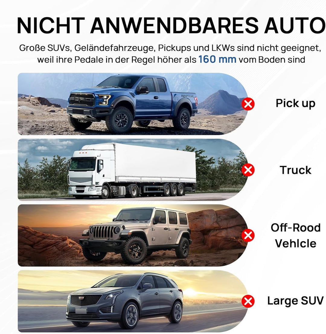 Boiarc Pedalschloss Diebstahlsicherung für Auto Bremse Kupplung, Schwerer Edelstahl Wegfahrsperre, B