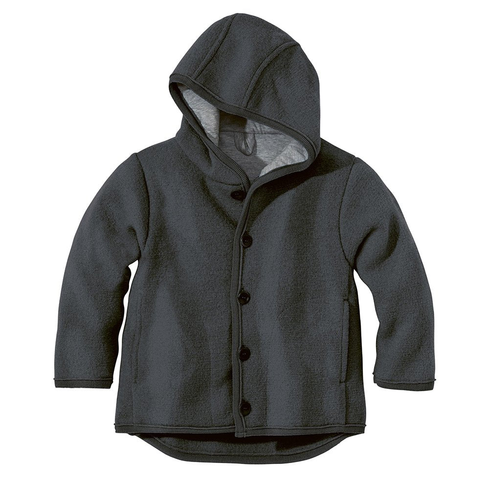 Disana Baby und Kinder Walk Jacke 323 aus Bio Schurwolle kbT (62/68, Anthrazit) 62-68 Anthrazit, 62-