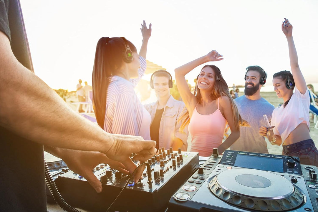 Pronomic SCBS-41 USB-C Silent Disco V2 Band Set - 1 Sender und 4 Funk Kopfhörer - 3 Kanäle mit separ