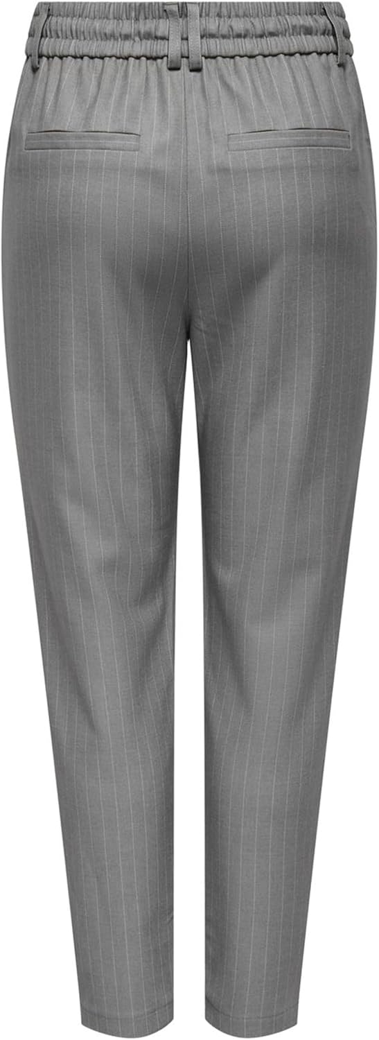 ONLY Damen Onlpoptrash-naja Fine Stripe PNT Noos Hose XS / 34L Light Grey Melange/Stripes:w. Cloudda