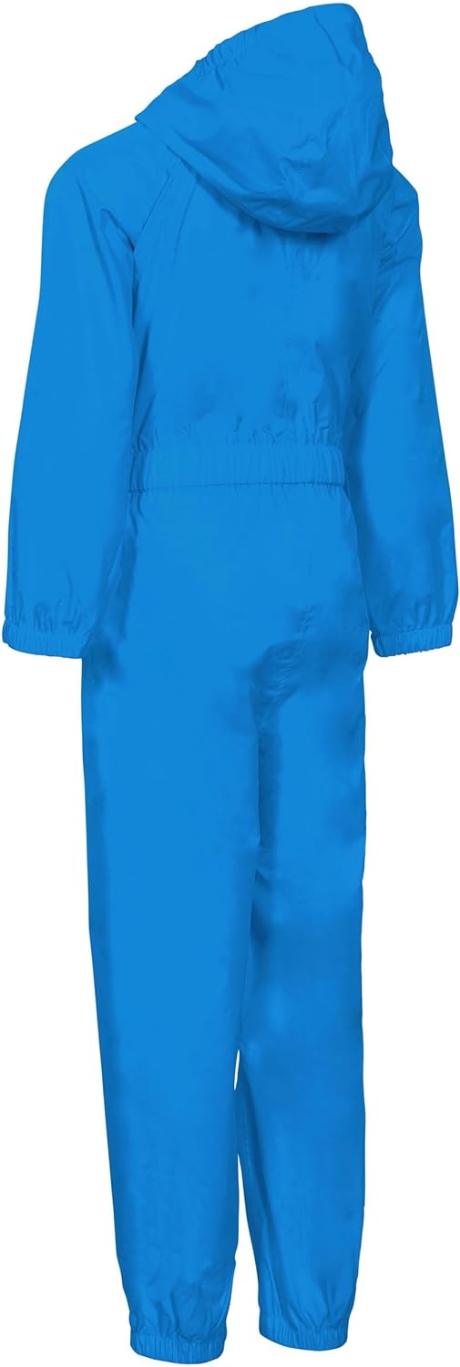 Trespass Unisex Kinder Knopf Wasserdichter Regenanzug mit Kapuze 5-6 Jahre Blau, 5-6 Jahre Blau