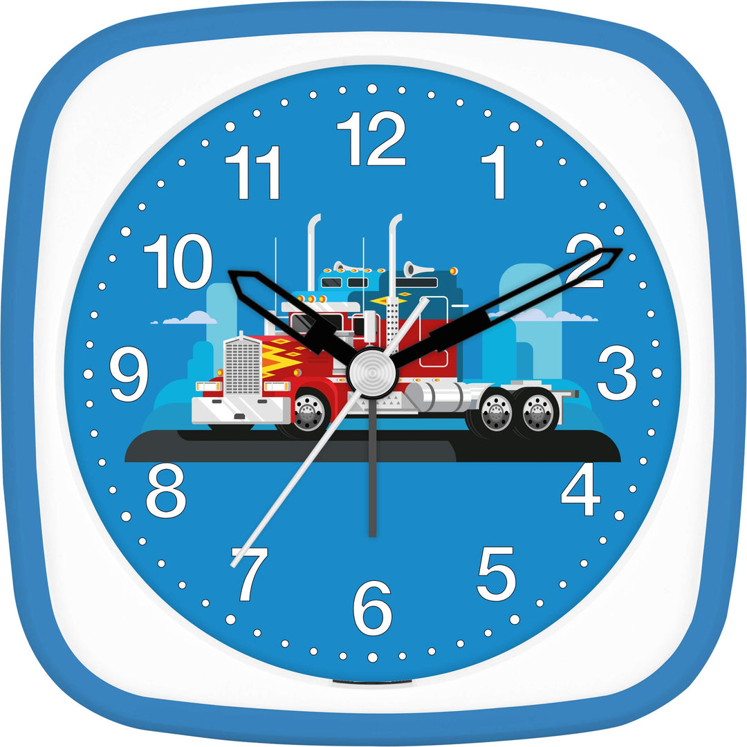 Eurotime Wecker Jungen Amerikanischer LKW Truck, Kinderwecker, Blau, Kunststoffgehäuse und Kunststof