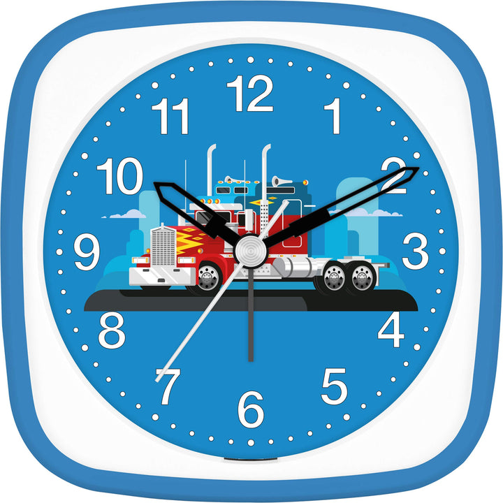 Eurotime Wecker Jungen Amerikanischer LKW Truck, Kinderwecker, Blau, Kunststoffgehäuse und Kunststof