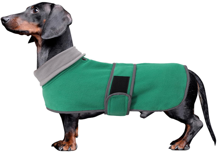 MOREZI Winterhundejacke mit wattiertem Flusenfutter, verstellbarem Klettknopf und hochklappbarem Ste