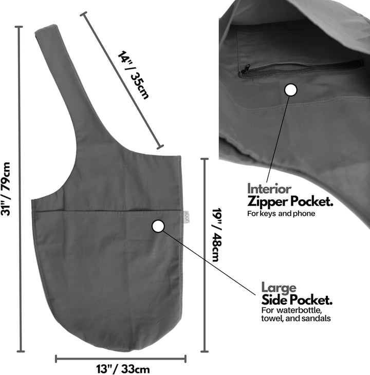 Yogiii Yogamatte Tasche | Die ORIGINAL YogiiiTote | Yogatasche für Yogamatte mit grosser Seitentasch