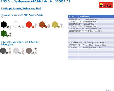 Mini Art 35152 1:35 Brit. Spähpanzer AEC Mk.I-originalgetreue Nachbildung, Modellbau, Plastik Bausat