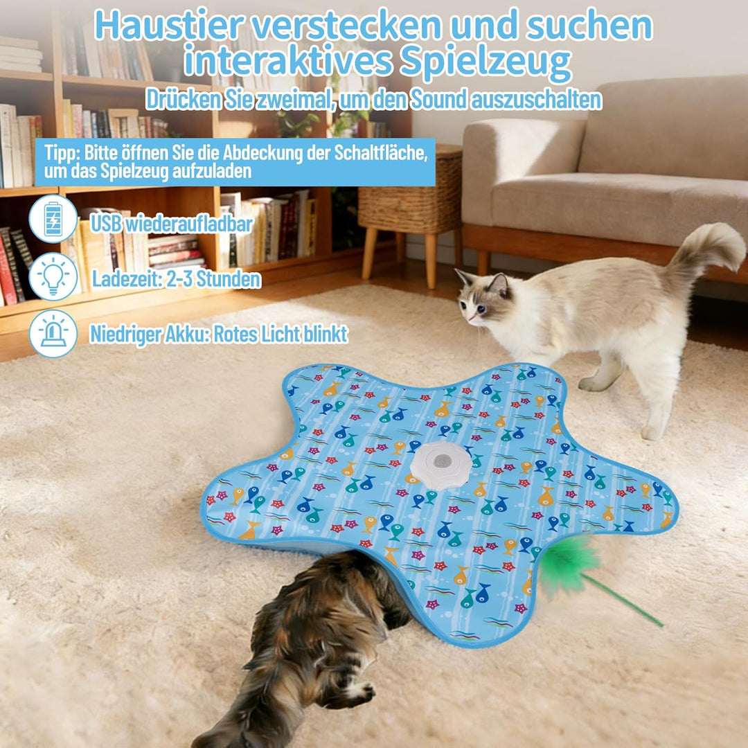 Interaktives Katzenspielzeug Selbstbeschäftigung, Katzenspielzeug Elektrisch mit Versteckspiel, Bewe